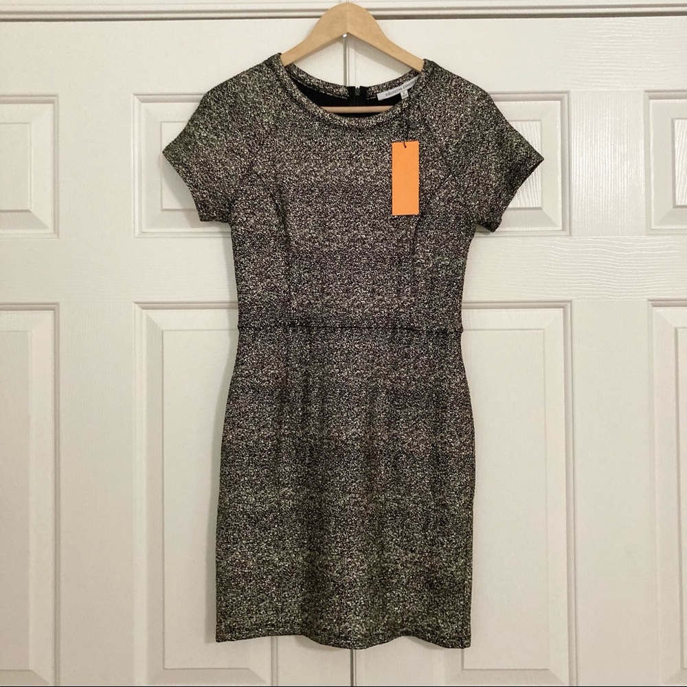 Collective Concepts Black and Gold Foiled Cocktail Dress size small